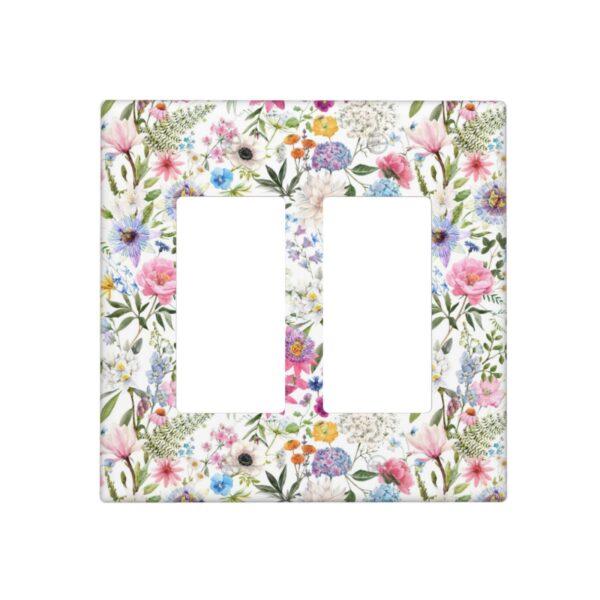 1Pcs Colorful flower style pattern Switch Plates And Outlet Covers  Wall Plate Cover  Light Switch Plate  Unbreakable Polycarbonate Thermoplastic  Decorative switch and socket covers for home kitchen decoration