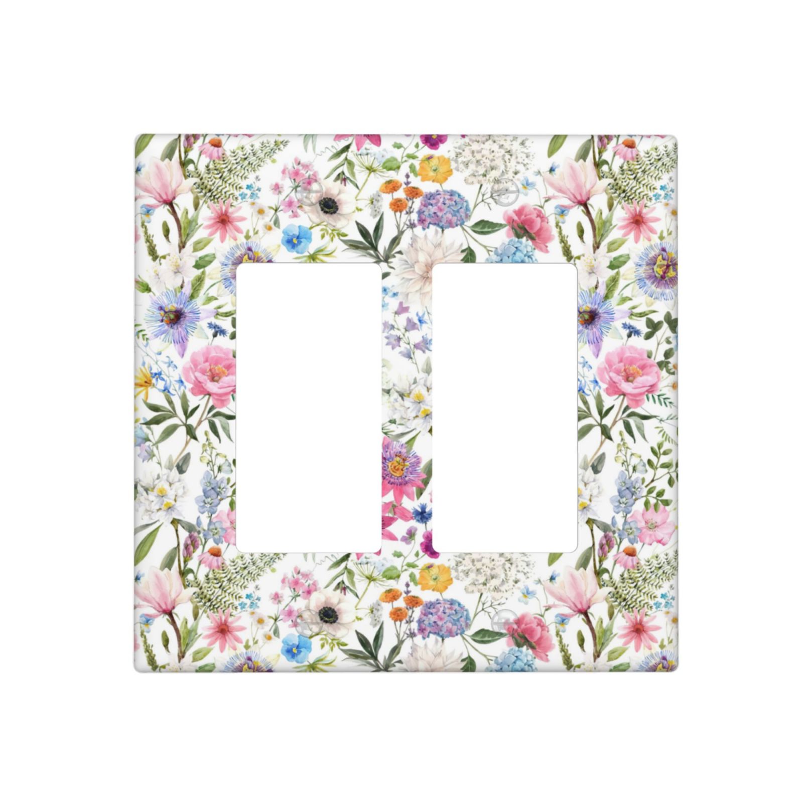 1Pcs Colorful flower style pattern Switch Plates And Outlet Covers  Wall Plate Cover  Light Switch Plate  Unbreakable Polycarbonate Thermoplastic  Decorative switch and socket covers for home kitchen decoration