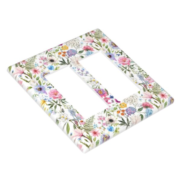 1Pcs Colorful flower style pattern Switch Plates And Outlet Covers  Wall Plate Cover  Light Switch Plate  Unbreakable Polycarbonate Thermoplastic  Decorative switch and socket covers for home kitchen decoration - Image 2