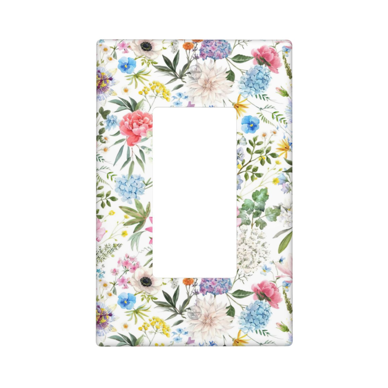 1Pcs Colorful flower style pattern Switch Plates And Outlet Covers Wall Plate Cover Light Switch Plate Unbreakable Polycarbonate Thermoplastic Decorative switch and socket covers for home kitchen decoration