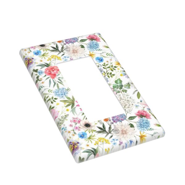 1Pcs Colorful flower style pattern Switch Plates And Outlet Covers  Wall Plate Cover  Light Switch Plate  Unbreakable Polycarbonate Thermoplastic  Decorative switch and socket covers for home kitchen decoration - Image 3