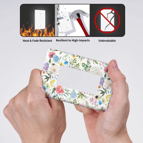 1Pcs Colorful flower style pattern Switch Plates And Outlet Covers  Wall Plate Cover  Light Switch Plate  Unbreakable Polycarbonate Thermoplastic  Decorative switch and socket covers for home kitchen decoration - Image 4