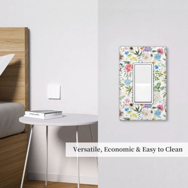 1Pcs Colorful flower style pattern Switch Plates And Outlet Covers  Wall Plate Cover  Light Switch Plate  Unbreakable Polycarbonate Thermoplastic  Decorative switch and socket covers for home kitchen decoration - Image 5