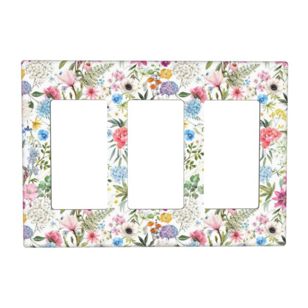 1Pcs Colorful flower style pattern Switch Plates And Outlet Covers  Wall Plate Cover  Light Switch Plate  Unbreakable Polycarbonate Thermoplastic  Decorative switch and socket covers for home kitchen decoration