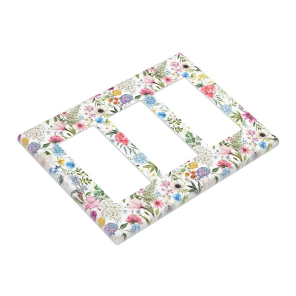 1Pcs Colorful flower style pattern Switch Plates And Outlet Covers  Wall Plate Cover  Light Switch Plate  Unbreakable Polycarbonate Thermoplastic  Decorative switch and socket covers for home kitchen decoration - Image 2