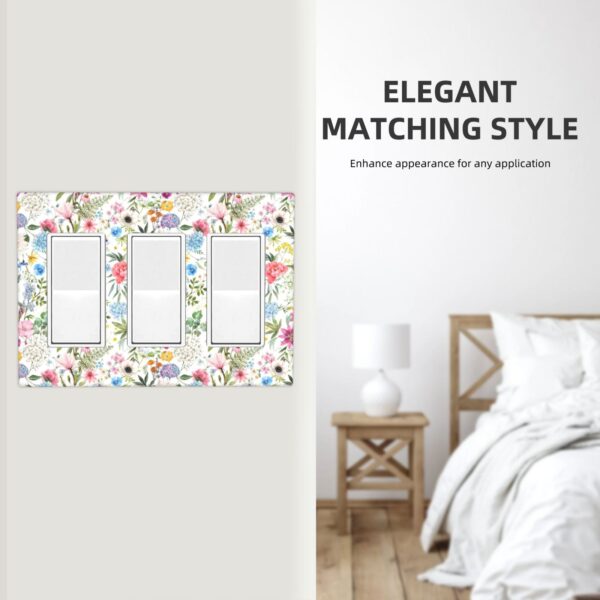 1Pcs Colorful flower style pattern Switch Plates And Outlet Covers  Wall Plate Cover  Light Switch Plate  Unbreakable Polycarbonate Thermoplastic  Decorative switch and socket covers for home kitchen decoration - Image 5