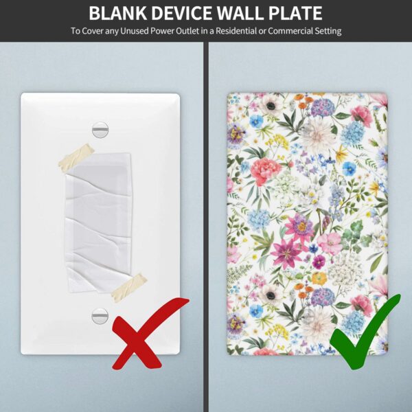 1Pcs Colorful flower style pattern Switch Plates And Outlet Covers  Wall Plate Cover  Light Switch Plate  Unbreakable Polycarbonate Thermoplastic  Decorative switch and socket covers for home kitchen decoration - Image 4