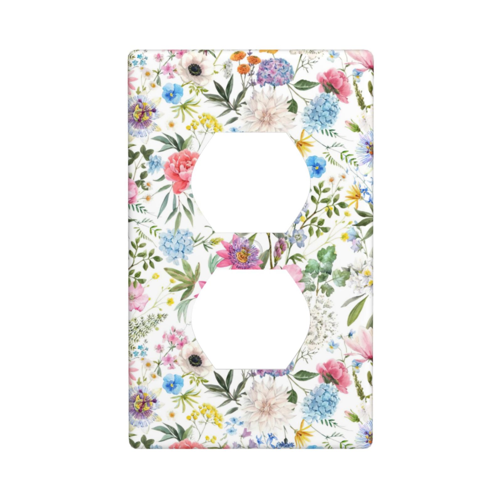 1Pcs Colorful flower style pattern Switch Plates And Outlet Covers Wall Plate Cover Light Switch Plate Unbreakable Polycarbonate Thermoplastic Decorative switch and socket covers for home kitchen decoration