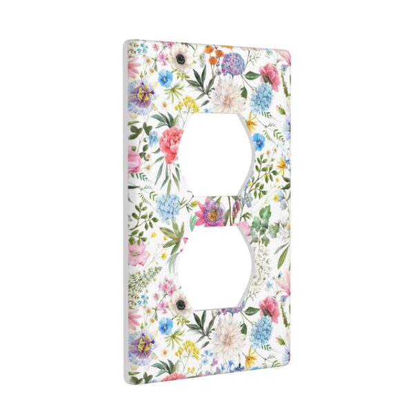 1Pcs Colorful flower style pattern Switch Plates And Outlet Covers  Wall Plate Cover  Light Switch Plate  Unbreakable Polycarbonate Thermoplastic  Decorative switch and socket covers for home kitchen decoration - Image 2
