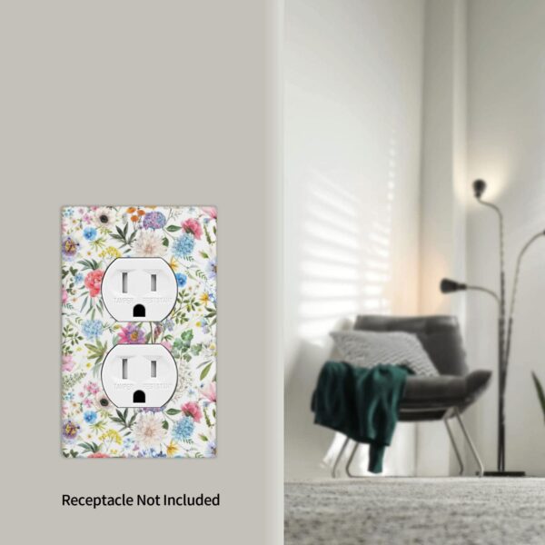 1Pcs Colorful flower style pattern Switch Plates And Outlet Covers  Wall Plate Cover  Light Switch Plate  Unbreakable Polycarbonate Thermoplastic  Decorative switch and socket covers for home kitchen decoration - Image 5