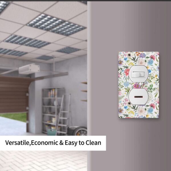 1Pcs Colorful flower style pattern Switch Plates And Outlet Covers  Wall Plate Cover  Light Switch Plate  Unbreakable Polycarbonate Thermoplastic  Decorative switch and socket covers for home kitchen decoration - Image 4