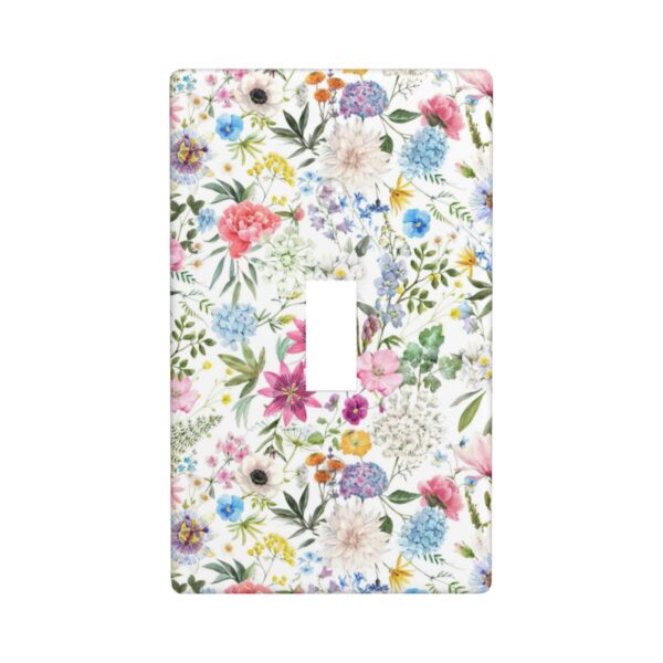 1Pcs Colorful flower style pattern Switch Plates And Outlet Covers  Wall Plate Cover  Light Switch Plate  Unbreakable Polycarbonate Thermoplastic  Decorative switch and socket covers for home kitchen decoration