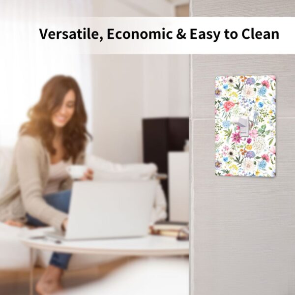 1Pcs Colorful flower style pattern Switch Plates And Outlet Covers  Wall Plate Cover  Light Switch Plate  Unbreakable Polycarbonate Thermoplastic  Decorative switch and socket covers for home kitchen decoration - Image 5