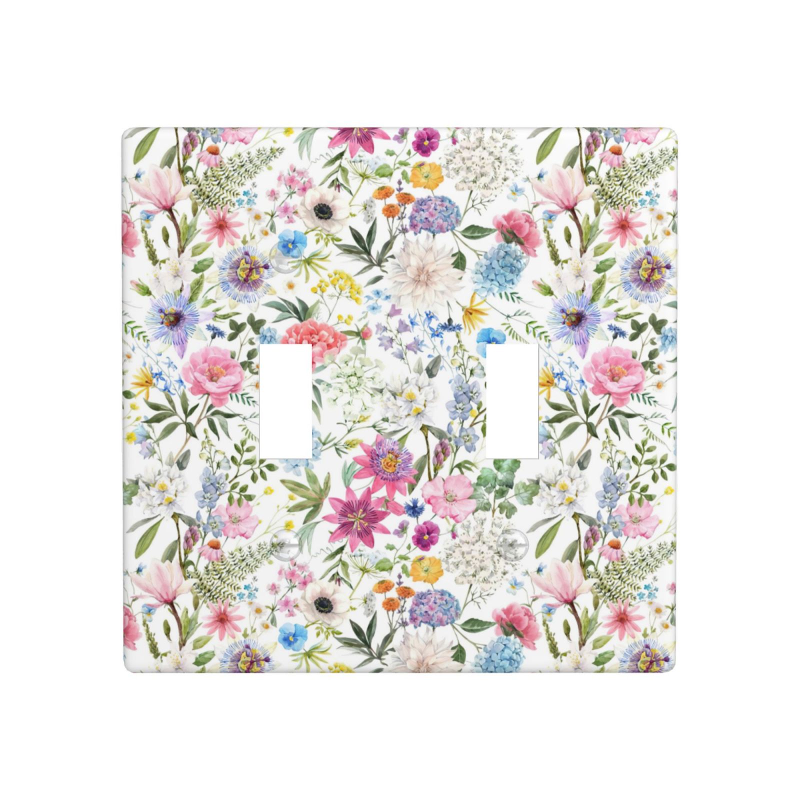 1Pcs Colorful flower style pattern Switch Plates And Outlet Covers  Wall Plate Cover  Light Switch Plate  Unbreakable Polycarbonate Thermoplastic  Decorative switch and socket covers for home kitchen decoration