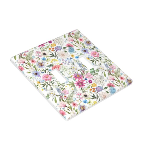 1Pcs Colorful flower style pattern Switch Plates And Outlet Covers  Wall Plate Cover  Light Switch Plate  Unbreakable Polycarbonate Thermoplastic  Decorative switch and socket covers for home kitchen decoration - Image 3