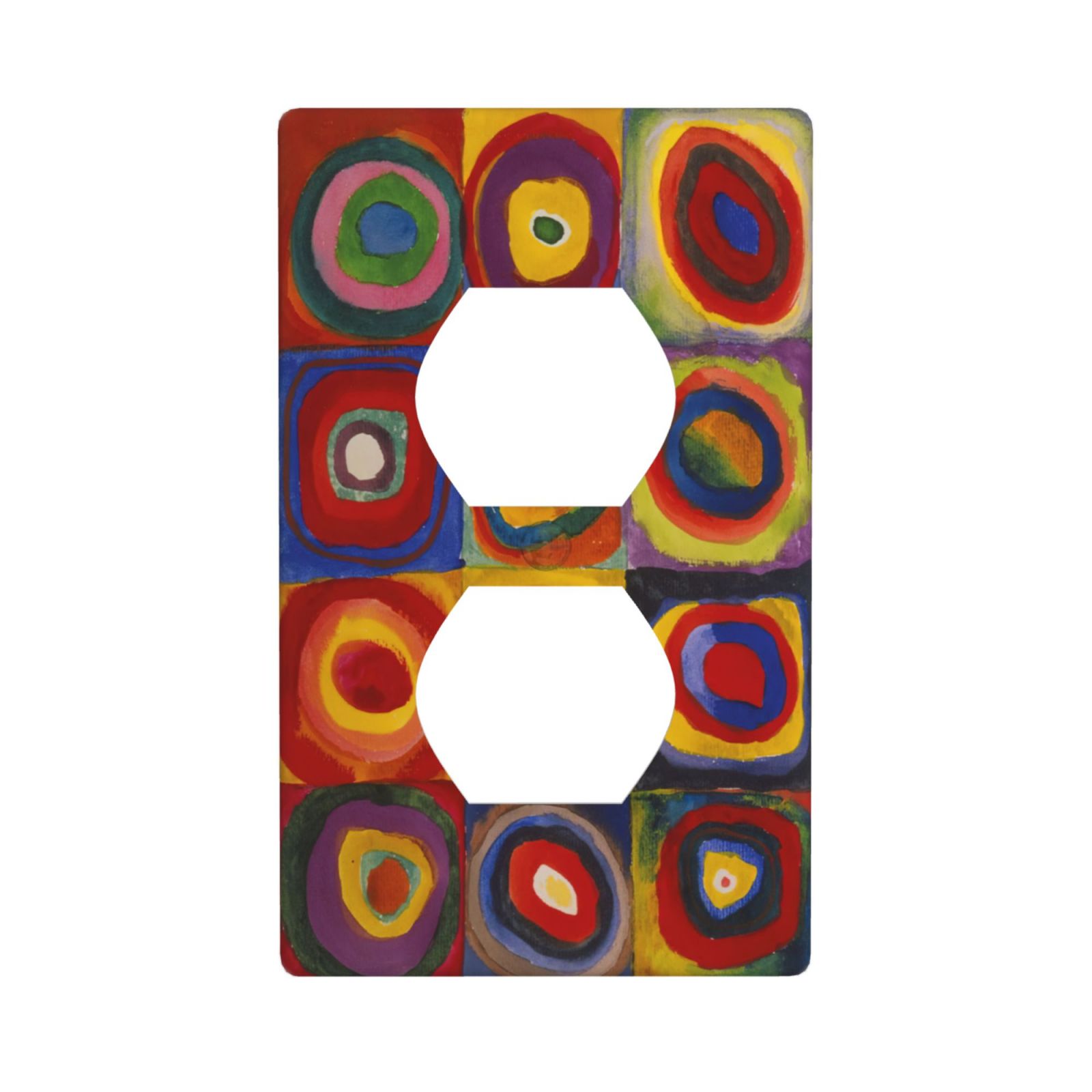 1Pcs Farbstudie Quadrate Switch Plates And Outlet Covers Wall Plate Cover Light Switch Plate Unbreakable Polycarbonate Thermoplastic Decorative switch and socket covers for home kitchen decoration
