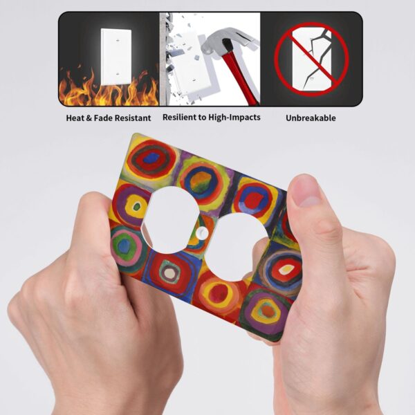 1Pcs Farbstudie Quadrate Switch Plates And Outlet Covers  Wall Plate Cover  Light Switch Plate  Unbreakable Polycarbonate Thermoplastic  Decorative switch and socket covers for home kitchen decoration - Image 5