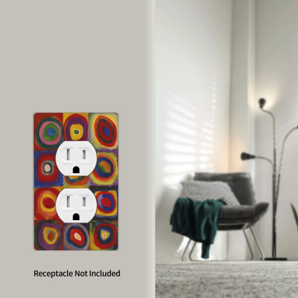 1Pcs Farbstudie Quadrate Switch Plates And Outlet Covers  Wall Plate Cover  Light Switch Plate  Unbreakable Polycarbonate Thermoplastic  Decorative switch and socket covers for home kitchen decoration - Image 4
