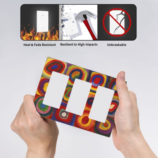 1Pcs Farbstudie Quadrate Switch Plates And Outlet Covers  Wall Plate Cover  Light Switch Plate  Unbreakable Polycarbonate Thermoplastic  Decorative switch and socket covers for home kitchen decoration - Image 4
