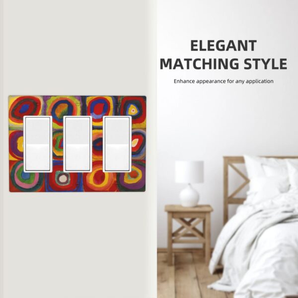 1Pcs Farbstudie Quadrate Switch Plates And Outlet Covers  Wall Plate Cover  Light Switch Plate  Unbreakable Polycarbonate Thermoplastic  Decorative switch and socket covers for home kitchen decoration - Image 5