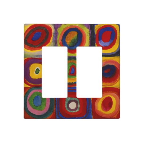 1Pcs Farbstudie Quadrate Switch Plates And Outlet Covers  Wall Plate Cover  Light Switch Plate  Unbreakable Polycarbonate Thermoplastic  Decorative switch and socket covers for home kitchen decoration