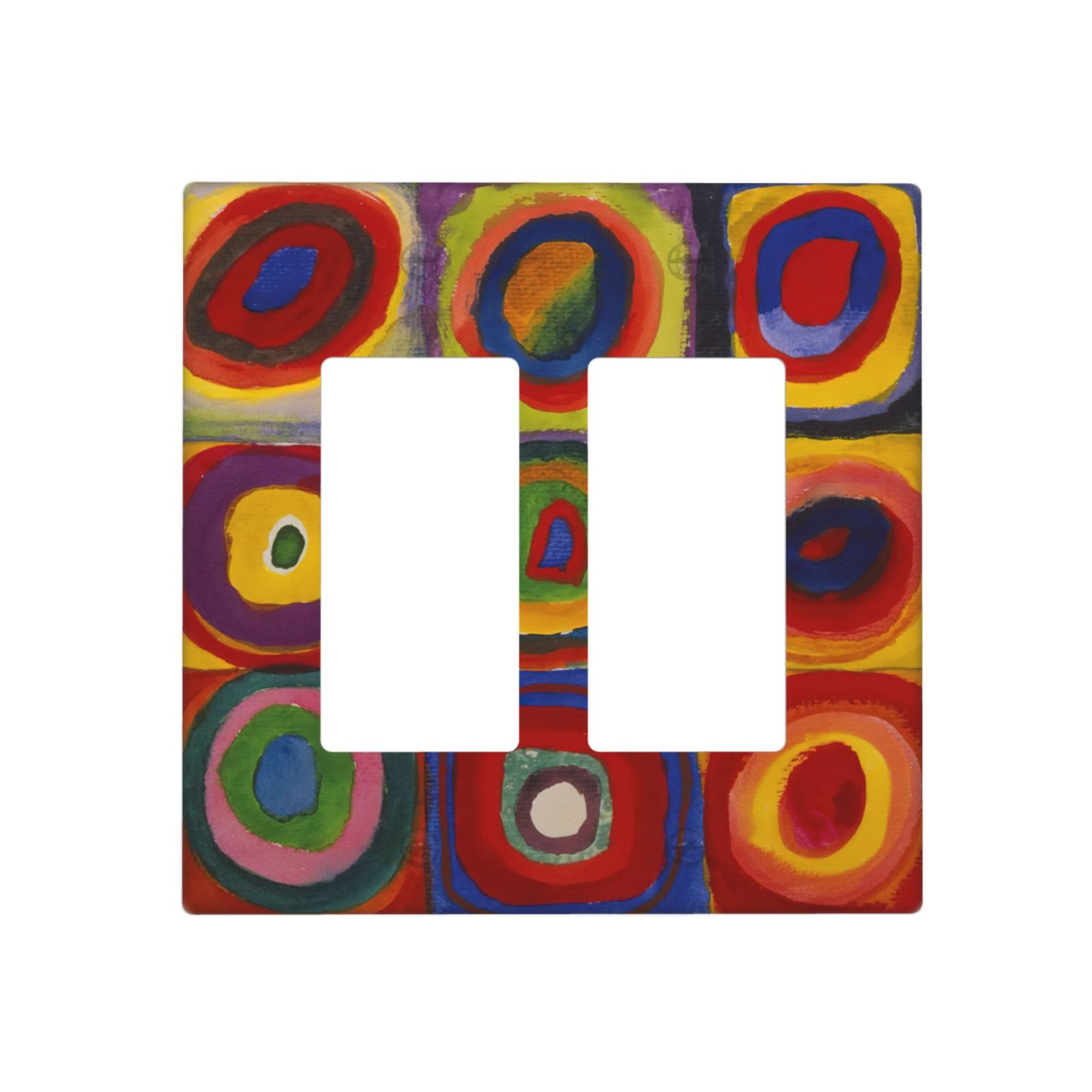 1Pcs Farbstudie Quadrate Switch Plates And Outlet Covers  Wall Plate Cover  Light Switch Plate  Unbreakable Polycarbonate Thermoplastic  Decorative switch and socket covers for home kitchen decoration