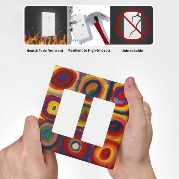 1Pcs Farbstudie Quadrate Switch Plates And Outlet Covers  Wall Plate Cover  Light Switch Plate  Unbreakable Polycarbonate Thermoplastic  Decorative switch and socket covers for home kitchen decoration - Image 4