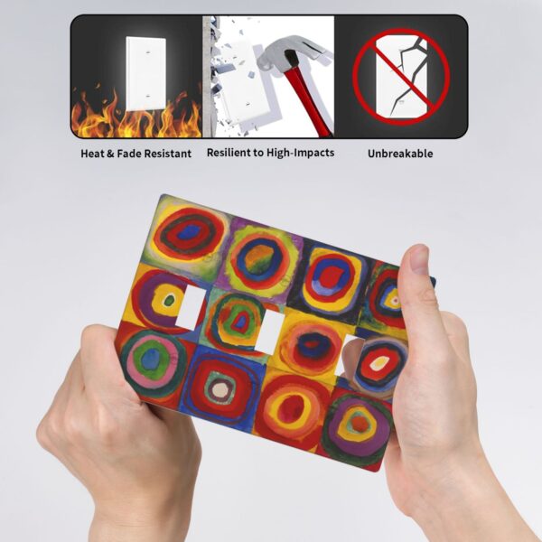 1Pcs Farbstudie Quadrate Switch Plates And Outlet Covers  Wall Plate Cover  Light Switch Plate  Unbreakable Polycarbonate Thermoplastic  Decorative switch and socket covers for home kitchen decoration - Image 4