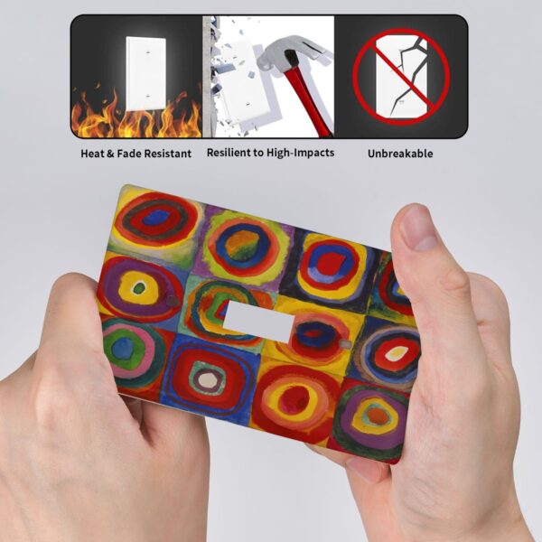 1Pcs Farbstudie Quadrate Switch Plates And Outlet Covers  Wall Plate Cover  Light Switch Plate  Unbreakable Polycarbonate Thermoplastic  Decorative switch and socket covers for home kitchen decoration - Image 6