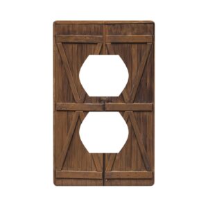 1Pcs Farmhouse Rustic Wooden Switch Plates And Outlet Covers  Wall Plate Cover  Light Switch Plate  Unbreakable Polycarbonate Thermoplastic  Decorative switch and socket covers for home kitchen decoration