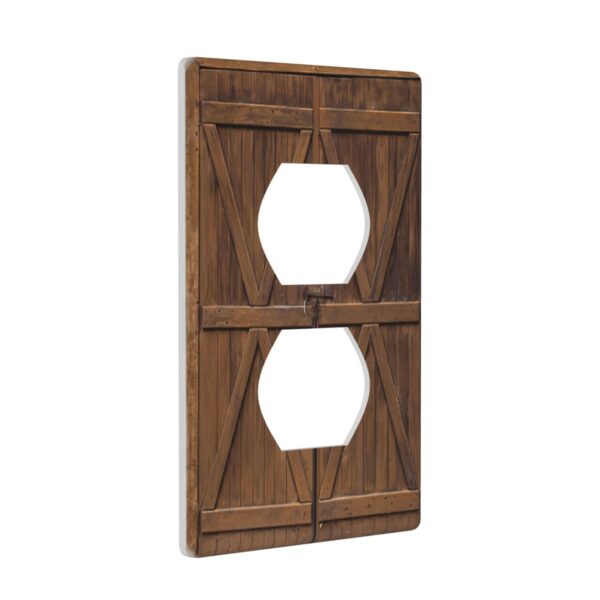 1Pcs Farmhouse Rustic Wooden Switch Plates And Outlet Covers  Wall Plate Cover  Light Switch Plate  Unbreakable Polycarbonate Thermoplastic  Decorative switch and socket covers for home kitchen decoration - Image 2