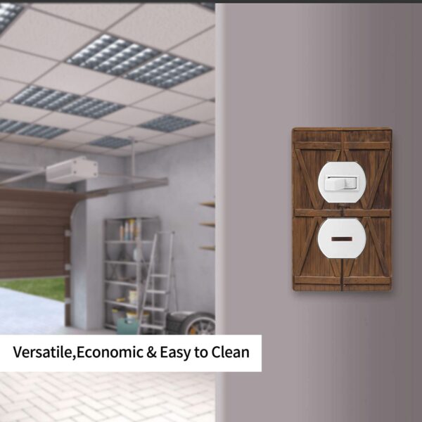 1Pcs Farmhouse Rustic Wooden Switch Plates And Outlet Covers  Wall Plate Cover  Light Switch Plate  Unbreakable Polycarbonate Thermoplastic  Decorative switch and socket covers for home kitchen decoration - Image 4