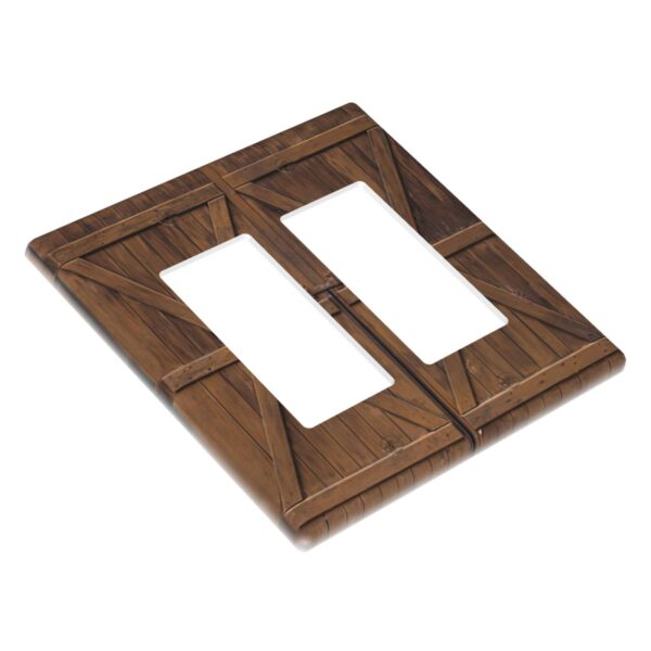 1Pcs Farmhouse Rustic Wooden Switch Plates And Outlet Covers  Wall Plate Cover  Light Switch Plate  Unbreakable Polycarbonate Thermoplastic  Decorative switch and socket covers for home kitchen decoration - Image 2
