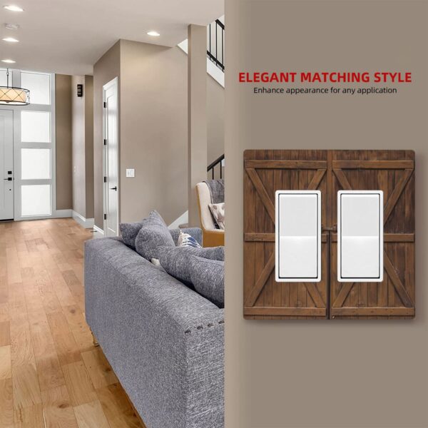 1Pcs Farmhouse Rustic Wooden Switch Plates And Outlet Covers  Wall Plate Cover  Light Switch Plate  Unbreakable Polycarbonate Thermoplastic  Decorative switch and socket covers for home kitchen decoration - Image 6