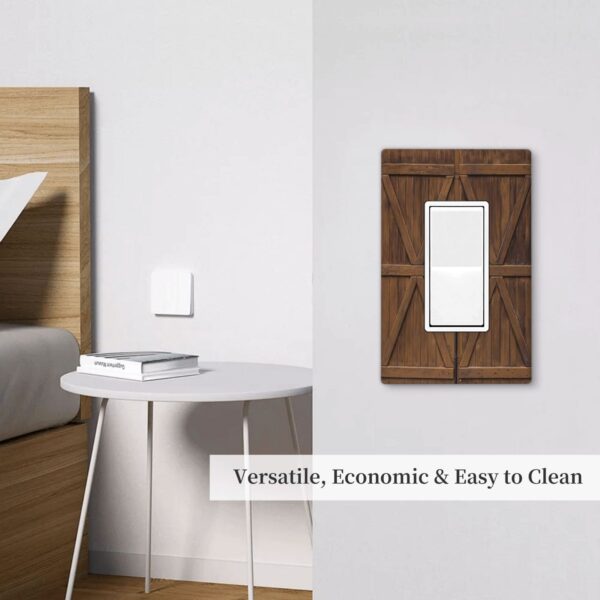 1Pcs Farmhouse Rustic Wooden Switch Plates And Outlet Covers  Wall Plate Cover  Light Switch Plate  Unbreakable Polycarbonate Thermoplastic  Decorative switch and socket covers for home kitchen decoration - Image 5