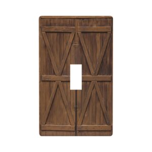 1Pcs Farmhouse Rustic Wooden Switch Plates And Outlet Covers  Wall Plate Cover  Light Switch Plate  Unbreakable Polycarbonate Thermoplastic  Decorative switch and socket covers for home kitchen decoration