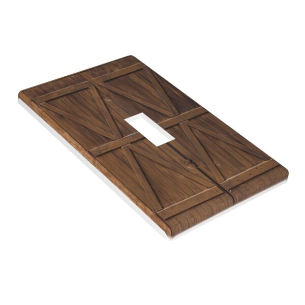 1Pcs Farmhouse Rustic Wooden Switch Plates And Outlet Covers  Wall Plate Cover  Light Switch Plate  Unbreakable Polycarbonate Thermoplastic  Decorative switch and socket covers for home kitchen decoration - Image 3