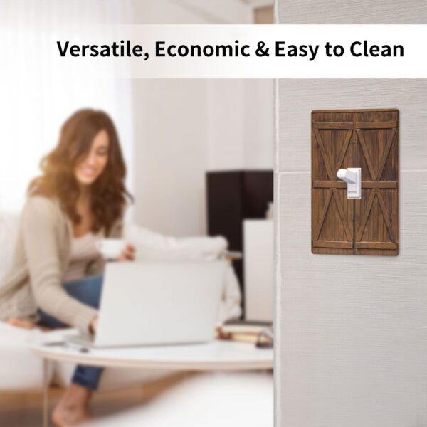 1Pcs Farmhouse Rustic Wooden Switch Plates And Outlet Covers  Wall Plate Cover  Light Switch Plate  Unbreakable Polycarbonate Thermoplastic  Decorative switch and socket covers for home kitchen decoration - Image 5
