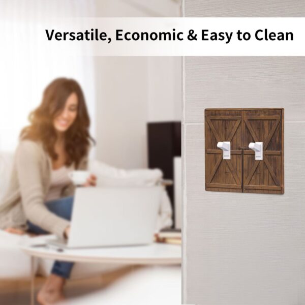 1Pcs Farmhouse Rustic Wooden Switch Plates And Outlet Covers  Wall Plate Cover  Light Switch Plate  Unbreakable Polycarbonate Thermoplastic  Decorative switch and socket covers for home kitchen decoration - Image 5