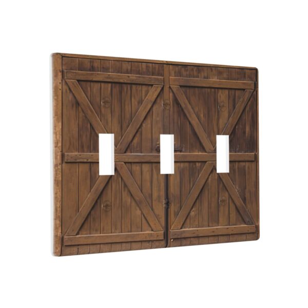 1Pcs Farmhouse Rustic Wooden Switch Plates And Outlet Covers  Wall Plate Cover  Light Switch Plate  Unbreakable Polycarbonate Thermoplastic  Decorative switch and socket covers for home kitchen decoration - Image 2