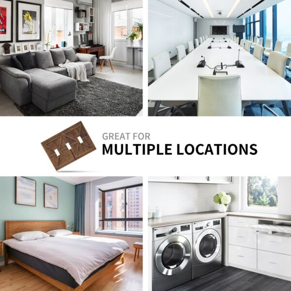 1Pcs Farmhouse Rustic Wooden Switch Plates And Outlet Covers  Wall Plate Cover  Light Switch Plate  Unbreakable Polycarbonate Thermoplastic  Decorative switch and socket covers for home kitchen decoration - Image 6