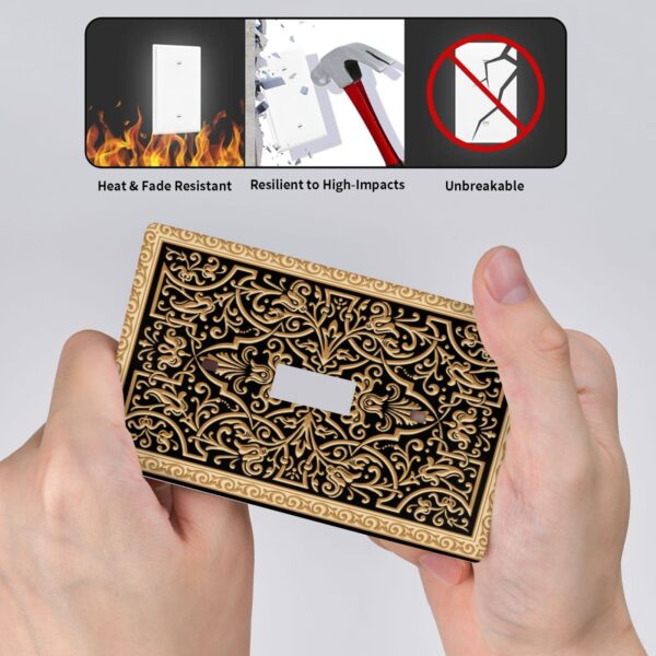 1Pcs French pattern Switch Plates And Outlet Covers  Wall Plate Cover  Light Switch Plate  Unbreakable Polycarbonate Thermoplastic  Decorative switch and socket covers for home kitchen decoration - Image 5