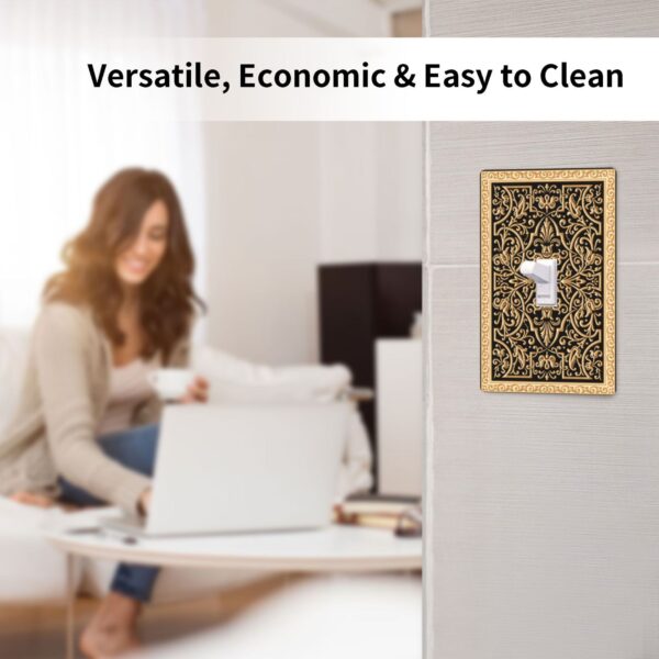 1Pcs French pattern Switch Plates And Outlet Covers  Wall Plate Cover  Light Switch Plate  Unbreakable Polycarbonate Thermoplastic  Decorative switch and socket covers for home kitchen decoration - Image 4