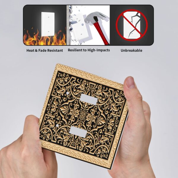 1Pcs French pattern Switch Plates And Outlet Covers  Wall Plate Cover  Light Switch Plate  Unbreakable Polycarbonate Thermoplastic  Decorative switch and socket covers for home kitchen decoration - Image 5