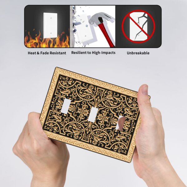 1Pcs French pattern Switch Plates And Outlet Covers  Wall Plate Cover  Light Switch Plate  Unbreakable Polycarbonate Thermoplastic  Decorative switch and socket covers for home kitchen decoration - Image 5