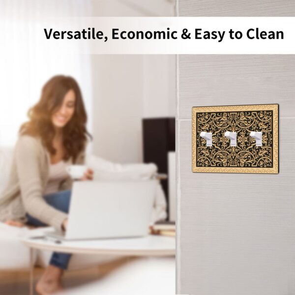 1Pcs French pattern Switch Plates And Outlet Covers  Wall Plate Cover  Light Switch Plate  Unbreakable Polycarbonate Thermoplastic  Decorative switch and socket covers for home kitchen decoration - Image 4