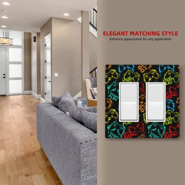 1Pcs Gamepad Switch Plates And Outlet Covers  Wall Plate Cover  Light Switch Plate  Unbreakable Polycarbonate Thermoplastic  Decorative switch and socket covers for home kitchen decoration - Image 6