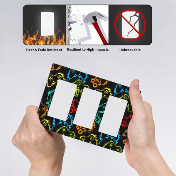 1Pcs Gamepad Switch Plates And Outlet Covers  Wall Plate Cover  Light Switch Plate  Unbreakable Polycarbonate Thermoplastic  Decorative switch and socket covers for home kitchen decoration - Image 6