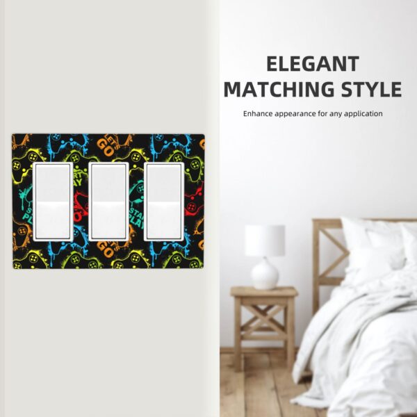 1Pcs Gamepad Switch Plates And Outlet Covers  Wall Plate Cover  Light Switch Plate  Unbreakable Polycarbonate Thermoplastic  Decorative switch and socket covers for home kitchen decoration - Image 7