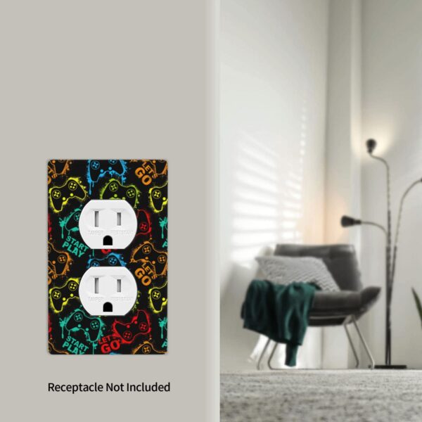1Pcs Gamepad Switch Plates And Outlet Covers  Wall Plate Cover  Light Switch Plate  Unbreakable Polycarbonate Thermoplastic  Decorative switch and socket covers for home kitchen decoration - Image 5